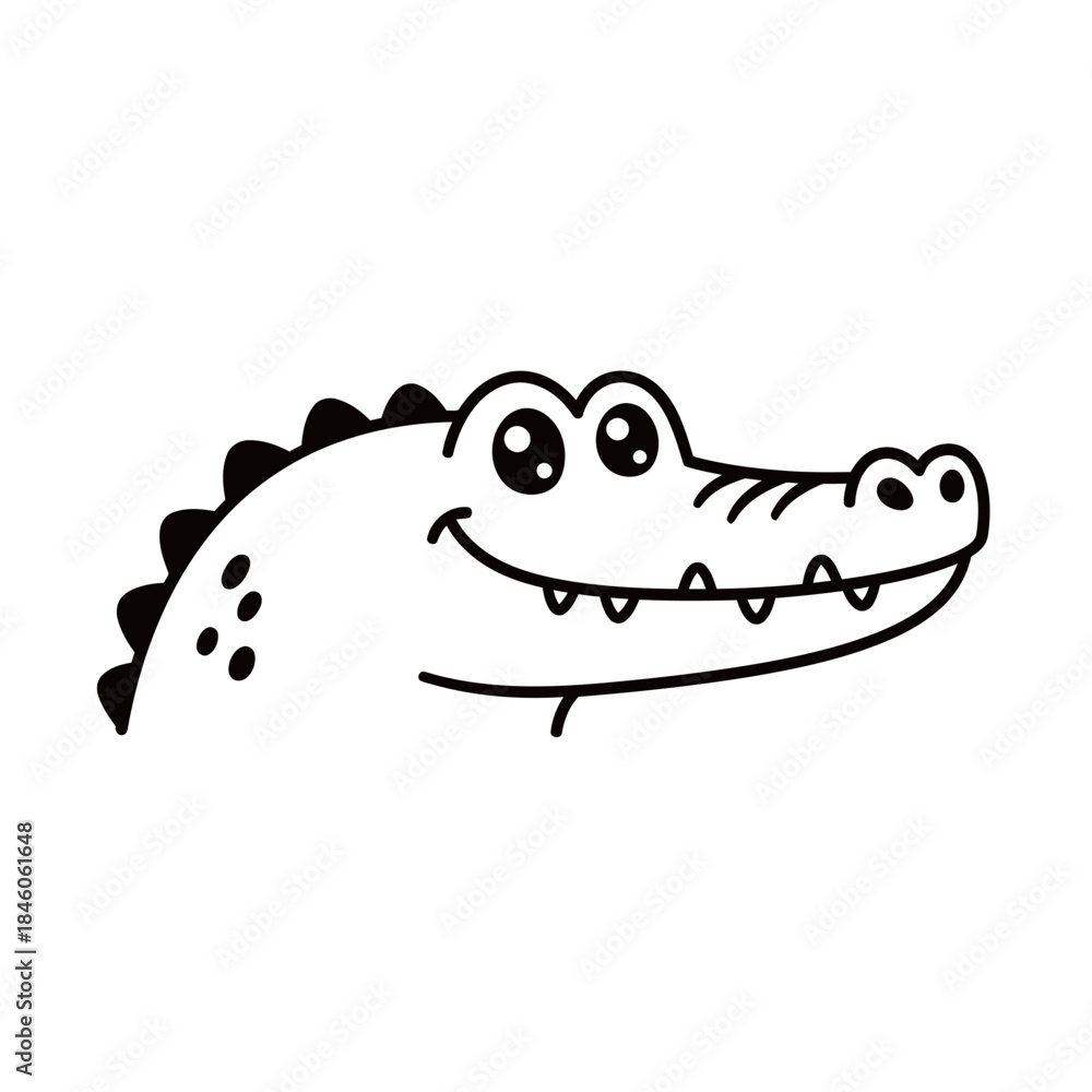 Obraz premium Black silhouette of a powerful crocodile or alligator with detailed scales and sharp teeth, symbolizing danger, wilderness, reptile wildlife, and predatory nature.