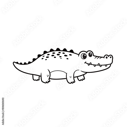 Black silhouette of a powerful crocodile or alligator with detailed scales and sharp teeth, symbolizing danger, wilderness, reptile wildlife, and predatory nature.