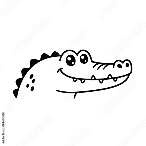 Black silhouette of a powerful crocodile or alligator with detailed scales and sharp teeth, symbolizing danger, wilderness, reptile wildlife, and predatory nature.