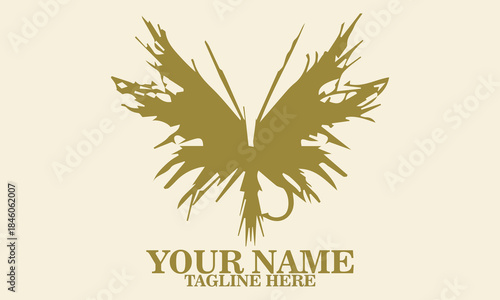 feathered fly fishing lure logo vector, feathered fly fishing lure vector illustration, feathered fly fishing lure logo icon