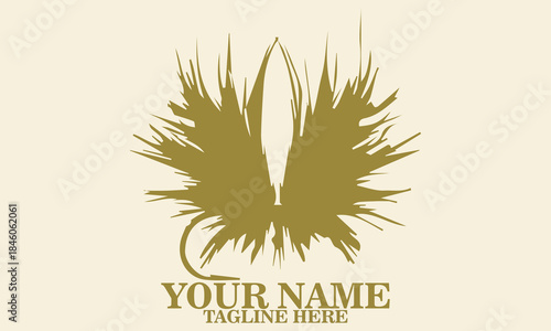 feathered fly fishing lure logo vector, feathered fly fishing lure vector illustration, feathered fly fishing lure logo icon