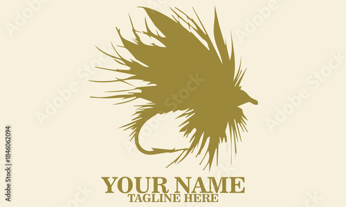 feathered fly fishing lure logo vector, feathered fly fishing lure vector illustration, feathered fly fishing lure logo icon