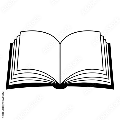 Open Book Silhouette: A Simple and Elegant Design