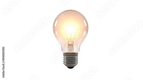 Glowing Incandescent Light Bulb On Black Background