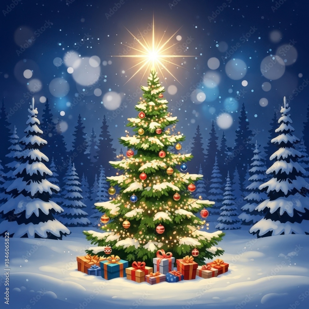 Obraz premium christmas tree and gifts