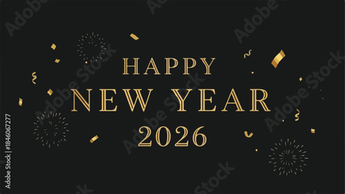 Blackboard chalk concept illustration for a business success solution featuring gold sign text for a happy new year background design