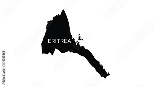 Vector illustration of A map of eritrea and ethiopia in black and white with clear country borders