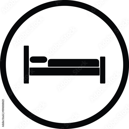 Vector Bed symbol icon for hotel accommodation sign silhouette Illustration
