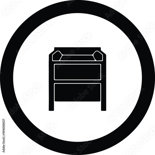 Vector black icon symbolizing commercial fitness gym weight rack silhouette Illustration