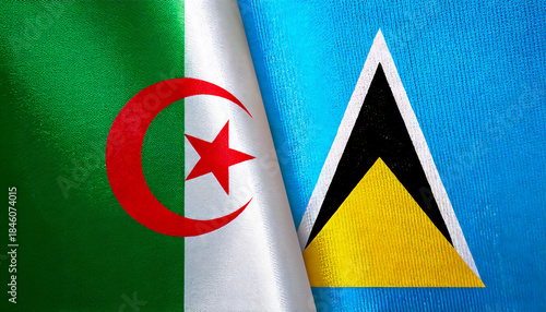 アルジェリアの国旗とセントルシアの国旗(Algeria flag & Saint Lucia flag.)

