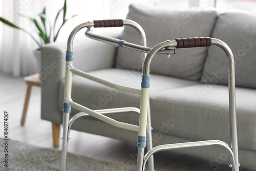 Medical walker in living ro...