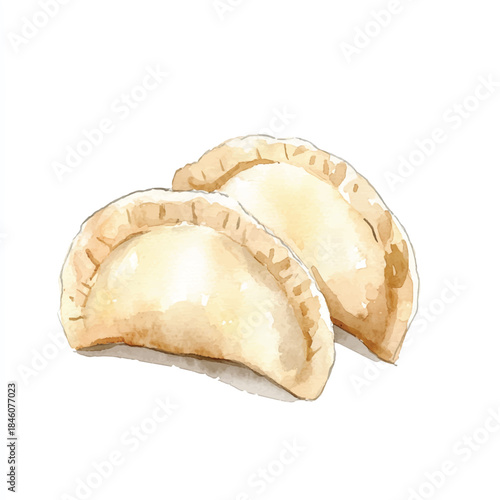 Two delicious handmade empanadas ready to be served on a plate.