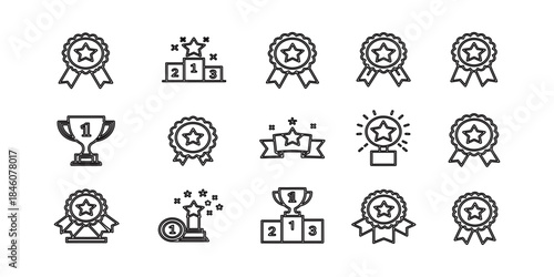 Reward Icon Set Vector – Achievement, Bonus and Prize Symbols