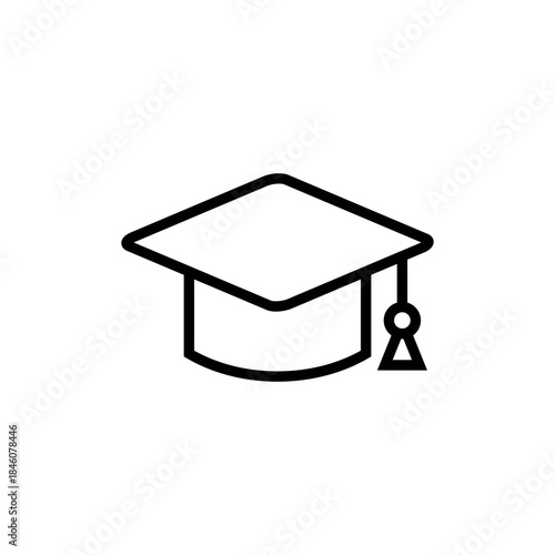 Graduate Bachelor Cap Education Icon Vector Logo Template