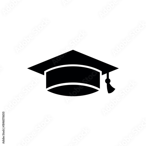 Graduate Bachelor Cap Education Icon Vector Logo Template