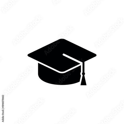 Graduate Bachelor Cap Education Icon Vector Logo Template