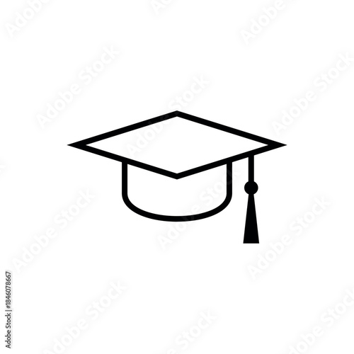 Graduate Bachelor Cap Education Icon Vector Logo Template