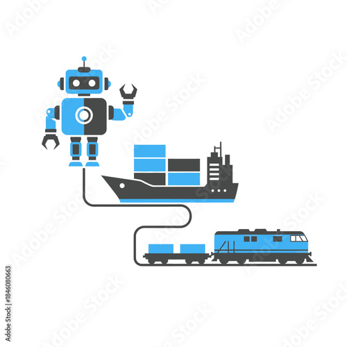 Robot Logistics and Freight Transportation Concept