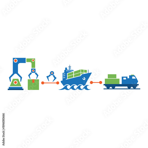 Automated Supply Chain Process Illustration