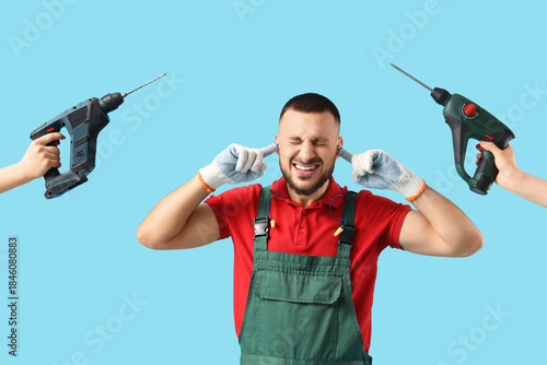 Male worker suffering from ...