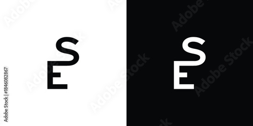 Modern and simple SE letter logo design