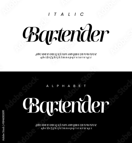 Bartender Elegant Vintage Serif Font Vector For Luxury Branding Design