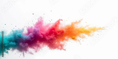 Abstract artistic colorful watercolor paint texture with pink ink splatter and liquid brush strokes on paper