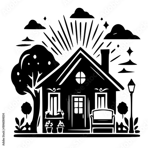 illustration of a house with a roof , vector illustration of a house 