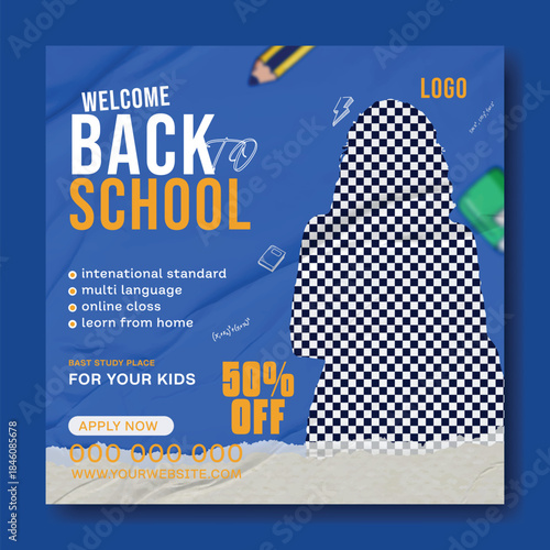 Back to School Creative Design Template.
Back to School Promotion Banner.
Modern Back to School Education Template.
Back to School Sale Social Media Post.
School Admission Poster Design.