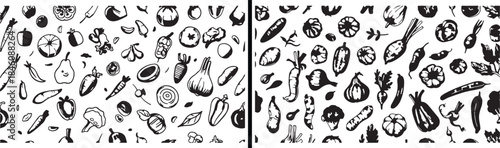 Food Doodle Vector Pattern, Hand Drawn Food Icons, Culinary Illustration Design, Restaurant Menu Background, Seamless Food Pattern, Fast Food Doodle Art, Cooking Ingredient Icons, Cafe Food Texture, K
