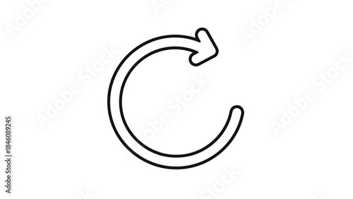 Minimalist Circular Arrow Symbol Representing Reload or Refresh Concept