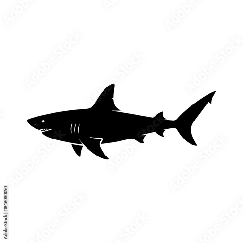 Angry Shark Vector Silhouette Design