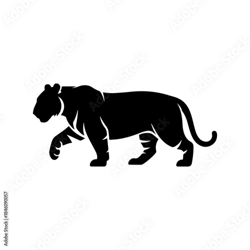 Angry Tiger Vector Silhouette Design