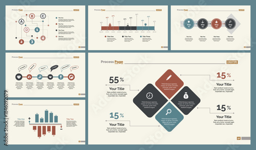 Six Statistics Diagrams Templates Set