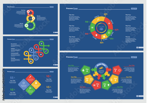Five Workflow Slide Templates Set