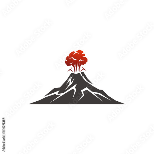 Modern erupting volcano logo icon with powerful lava explosion concept for branding identity design