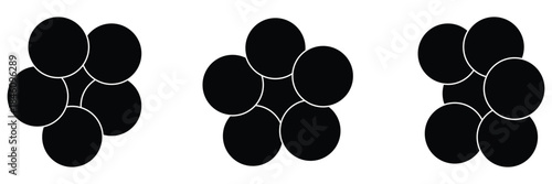 Multiple circle photo collage grid template set. picture wall album for abstract background, business, collage art, digital photo, papers. Mood board layout. Photo collage template with circle. eps 10