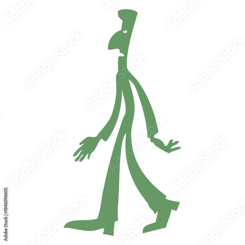 Green walking man illustration