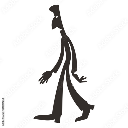 Walking Cartoon Silhouette