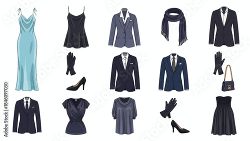Elegant formal wear and accessories for men and women