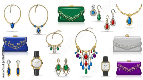 Elegant jewelry and handbag collection for fashion and luxury