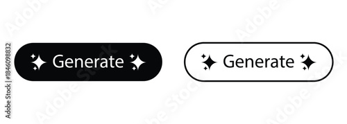  ai generate button icon. generate icon for app, ui, website. ai generate web banner template icon. artificial intellegence icon. vector illustration