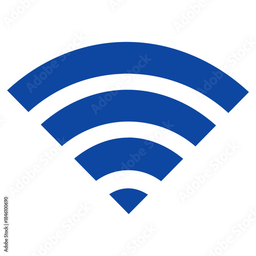 Flat Colored WiFi Icon for Wireless Internet Network and Signal