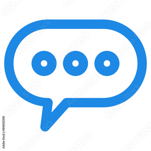 Flat Colored Chat Icon for Communication and Messaging
