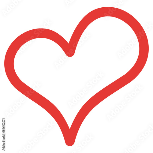 Flat Colored Heart Icon Set in Outline and Solid Style for Healthcare and Social Engagement