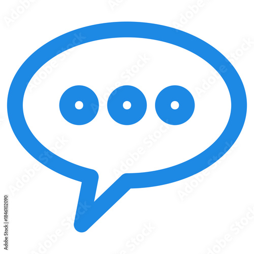 Flat Colored Chat Icon for Communication and Messaging
