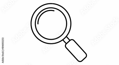 Minimalist Magnifying Glass Icon Representing Search and Discovery Concept