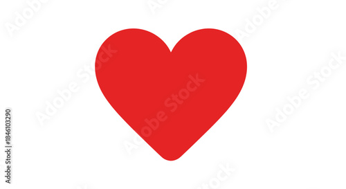 Minimalist Red Heart Symbol representing love and affection on a plain white background