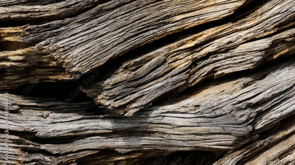 Fototapeta premium roughness. Close-up of weathered wood texture, accentuated by directional light and fine details. lifestyle magazines, social media lookbooks, designed for influencer and brand collaborations.
