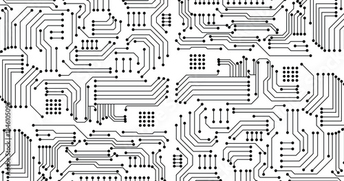 Abstract digital background with technology circuit board texture. Electronic motherboard illustration. Communication and engineering concept. Vector illustration
